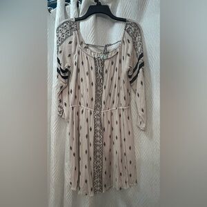 Bohemian Beige Patterned Dress